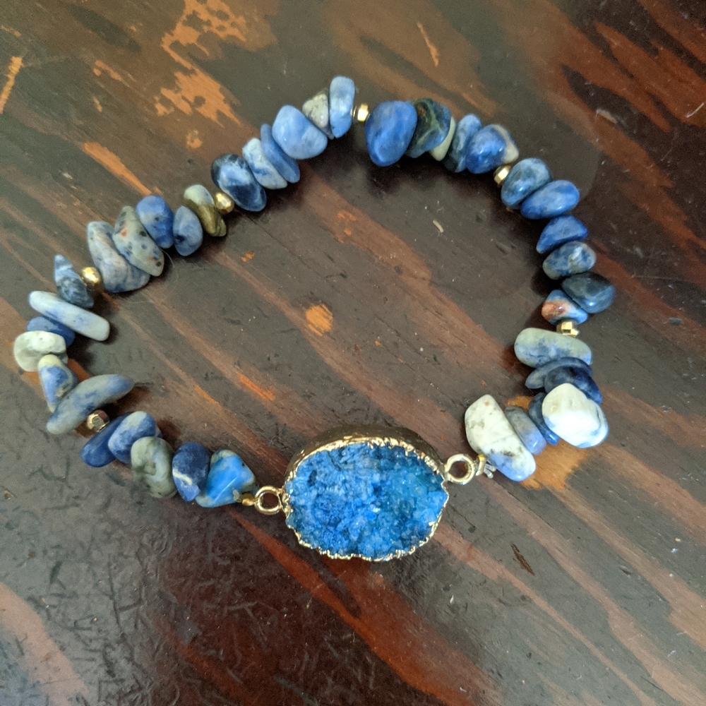 Hippy crystal rock bracelet.